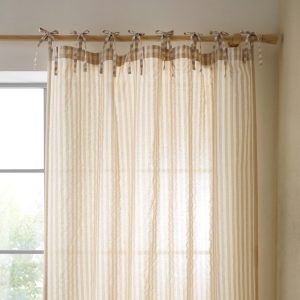 Béžový závěs 140x183 cm Zanzibar Woven Stripe – Pineapple Elephant