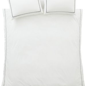 Bílé 3dílné povlečení na dvoulůžko z bavlněného perkálu 200x200 cm Contrast Trim – Bianca