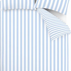 Bílé/modré 3dílné povlečení na dvoulůžko 200x200 cm Stripe Tease – Sassy B