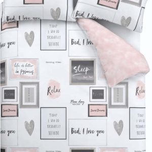 Bílé/růžové povlečení na dvoulůžko/prodloužené 230x220 cm Sleep Dreams – Catherine Lansfield