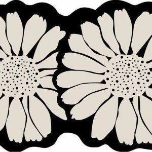 Černá/krémová koupelnová předložka 70x120 cm Flor Extrana – Foutastic