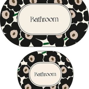 Černé/béžové koupelnové předložky v sadě 2 ks 60x100 cm Oweld – Foutastic