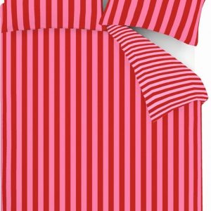 Červené/růžové 3dílné povlečení na dvoulůžko 200x200 cm Stripe Tease – Sassy B