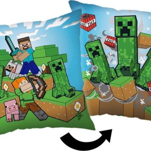 Dětský polštářek 40x40 cm Minecraft "Creeper Rush" – Jerry Fabrics