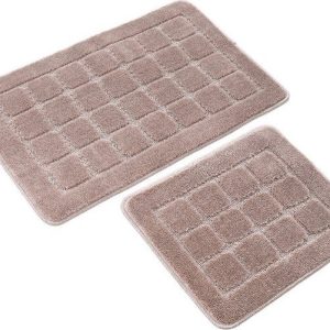 Hnědé koupelnové předložky v sadě 2 ks 50x80 cm Kareli – Foutastic