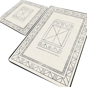 Krémové koupelnové předložky v sadě 2 ks 60x100 cm Touch – Foutastic