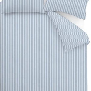 Modré 3dílné povlečení na dvoulůžko 200x200 cm Epping Textured Stripe – Catherine Lansfield