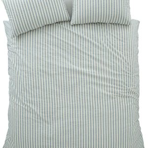 Modré 3dílné povlečení na dvoulůžko 200x200 cm Cotton Rich Woven Stripe – Pineapple Elephant