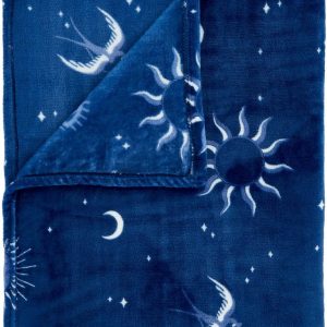 Modrý přehoz z mikroplyše 200x240 cm Astrology – Sassy B