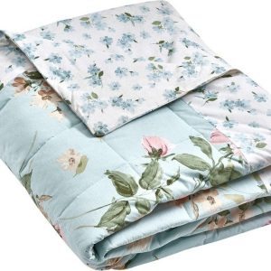 Modrý prošívaný přehoz 220x230 cm Avebury Floral – Catherine Lansfield