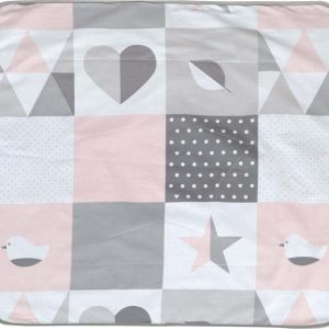 Růžová/šedá dětská deka z mikroplyše 80x80 cm Happy Patch – Roba