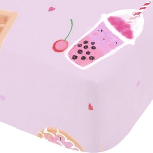 Růžové napínací dětské prostěradlo na jednolůžko 90x190 cm Sweet Treats – Catherine Lansfield