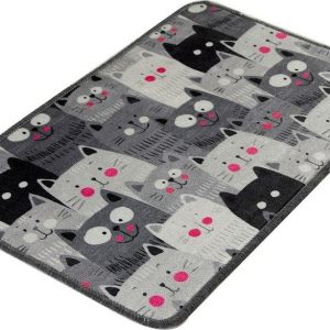 Šedá koupelnová předložka 40x60 cm Meow – Foutastic