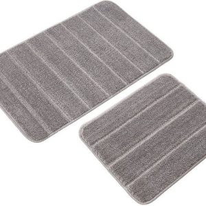 Šedé koupelnové předložky v sadě 2 ks 50x80 cm Yeni Cizgli – Foutastic