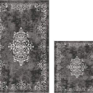 Šedé koupelnové předložky v sadě 2 ks 60x100 cm – Foutastic