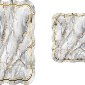 Šedé/ve zlaté barvě koupelnové předložky v sadě 2 ks 60x100 cm – Foutastic