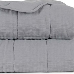 Šedý prošívaný přehoz 180x260 cm – Ixia