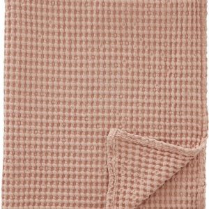 Starorůžová bavlněná deka 150x200 cm Jaipur Chunky Waffle – Pineapple Elephant