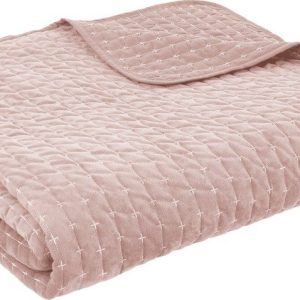 Starorůžový sametový prošívaný přehoz 240x260 cm Attica Velvet – Bianca