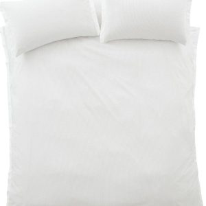 Světle šedé povlečení na jednolůžko z bavlněného perkálu 135x200 cm Seersucker Woven Stripe – Bianca