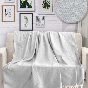 Světle šedý bavlněný přehoz přes postel Viaden HN