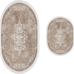 Taupe koupelnové předložky v sadě 2 ks 60x100 cm – Foutastic