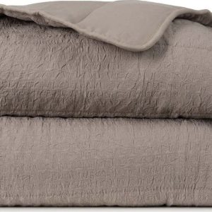 Taupe prošívaný přehoz 240x260 cm – Ixia