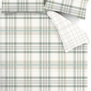 Zelené povlečení na jednolůžko 135x200 cm Cartmel Check – Catherine Lansfield