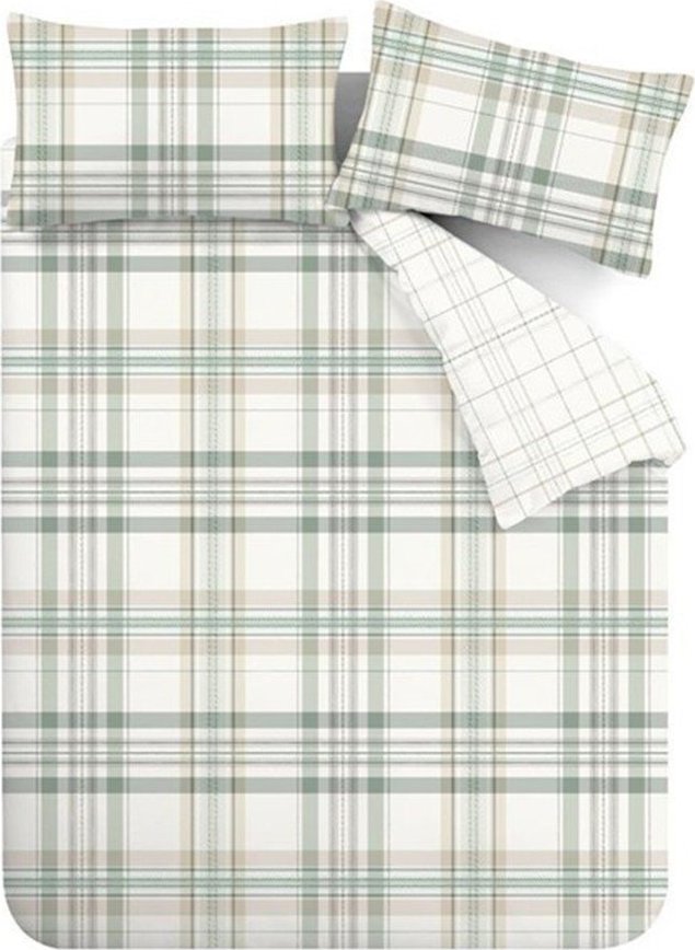 Zelené povlečení na jednolůžko 135x200 cm Cartmel Check – Catherine Lansfield