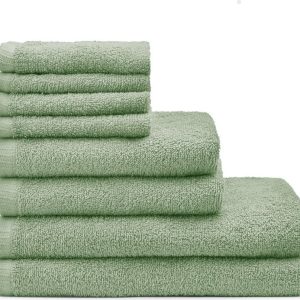 Zelené rychleschnoucí/froté bavlněné ručníky a osušky v sadě 8 ks Quick Dry – Catherine Lansfield