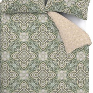 Zeleno-béžové povlečení na jednolůžko 135x200 cm Alba Geo – Pineapple Elephant