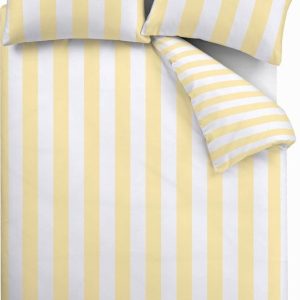 Žluté 3dílné povlečení na dvoulůžko/prodloužené 230x220 cm Cove Stripe – Catherine Lansfield