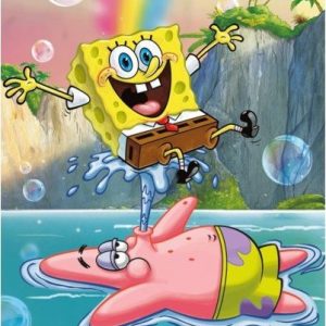 Bavlněná dětská osuška 70x140 cm Sponge Bob "Tropical Duo" – Jerry Fabrics