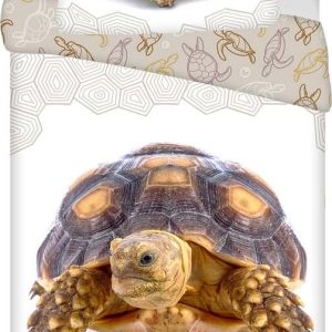 Bílo-hnědé bavlněné dětské povlečení na jednolůžko 140x200 cm Tortoise – Jerry Fabrics