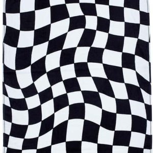 Černobílá bavlněná plážová osuška 76x160 cm Checkerboard – Catherine Lansfield