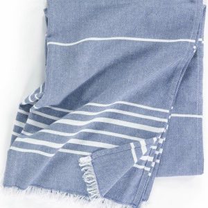 Modrá bavlněná deka 150x200 cm Solene – Tiseco Home Studio