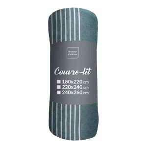 Modrý přehoz 220x240 cm Adele – douceur d'intérieur