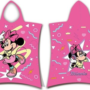 Růžové bavlněné dětské pončo velikost 3-8 let Minnie "Sparkle" – Jerry Fabrics