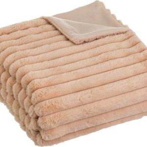 Světle hnědá deka z mikroplyše 130x160 cm Fur Velvet – Casa Selección