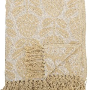 Žlutá deka s příměsí bavlny 130x155 cm Pratello – Bloomingville