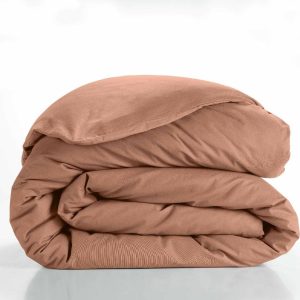 Bavlněný povlak na peřinu na dvoulůžko/prodloužený v lososové barvě 240x220 cm Lina – douceur d'intérieur