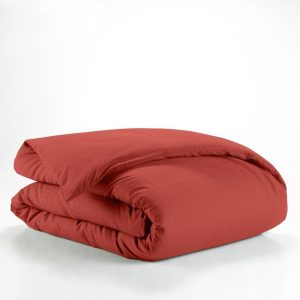 Bavlněný povlak na peřinu na jednolůžko v cihlové barvě 140x200 cm Lina – douceur d'intérieur