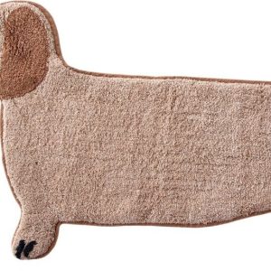 Béžová textilní koupelnová předložka 47x80 cm Sausage Dog – Sass & Belle