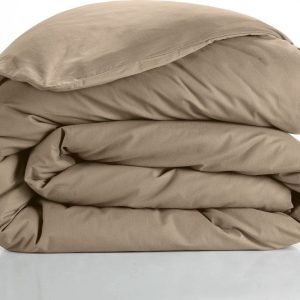 Béžový bavlněný povlak na peřinu na dvoulůžko/prodloužený 240x220 cm Lina – douceur d'intérieur