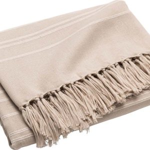 Béžový bavlněný přehoz 125x150 cm Lilia – douceur d'intérieur