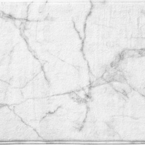 Bílá/šedá textilní koupelnová předložka 45x75 cm Marbre – douceur d'intérieur