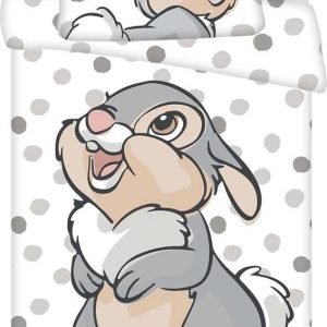 Bílo-šedé bavlněné dětské povlečení do postýlky 100x135 cm Thumper "Dots" – Jerry Fabrics