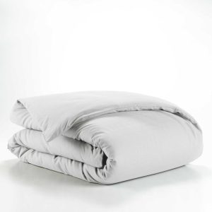 Bílý bavlněný povlak na peřinu na jednolůžko 140x200 cm Lina – douceur d'intérieur