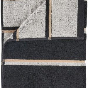 Černá/světle šedá bavlněná osuška 70x140 cm Sauna – Zone