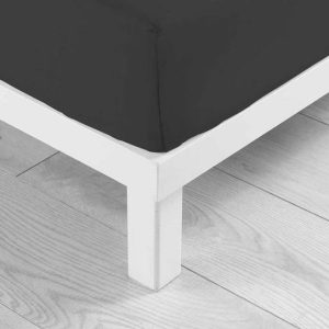 Černé napínací bavlněné prostěradlo 90x190 cm Lina – douceur d'intérieur